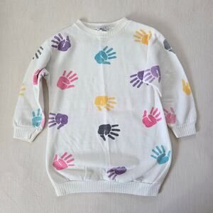 Vintage Colorful Handprint Sweater 3t/4t